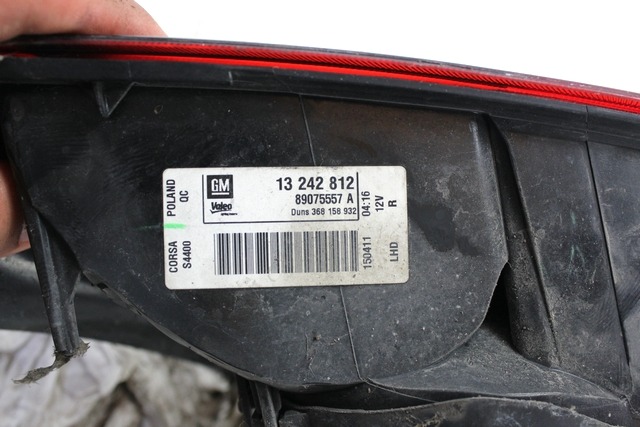 ZADNJI DESNI ZAROMETI OEM N. 13242812 ORIGINAL REZERVNI DEL OPEL CORSA D R S07 (02/2011 - 2014) DIESEL LETNIK 2011