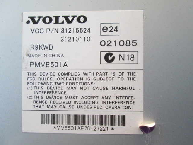 OJACEVALEC AVDIO/RADIO ENOTA  OEM N. 31215524 ORIGINAL REZERVNI DEL VOLVO C30 533 (2006 - 2012)DIESEL LETNIK 2008