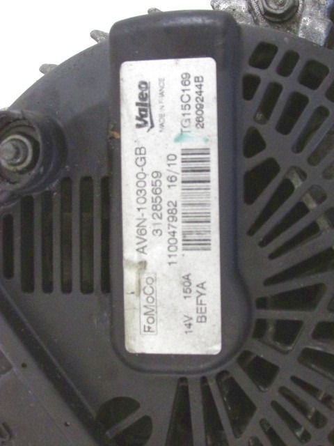 ALTERNATOR OEM N. AV6N-10300-GB ORIGINAL REZERVNI DEL FORD FIESTA CB1 CNN MK6 (09/2008 - 11/2012) DIESEL LETNIK 2010