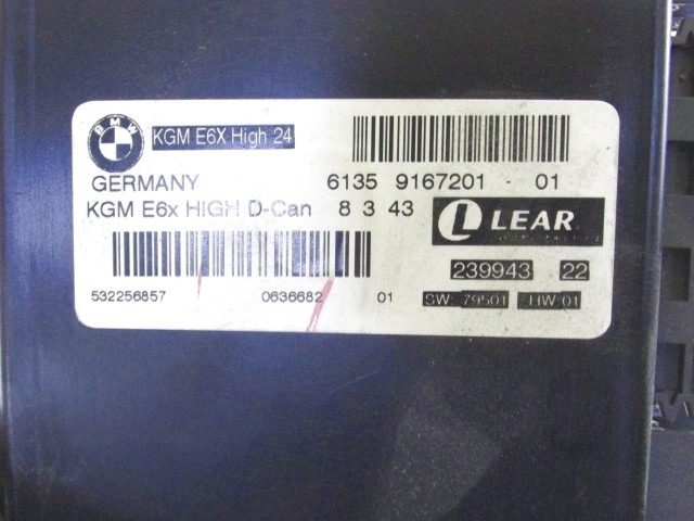 RACUNALNIK VMESNIKA (GATEWAY) OEM N. 61359167201 ORIGINAL REZERVNI DEL BMW SERIE 6 E63 COUPE (2003 - 2010)DIESEL LETNIK 2008