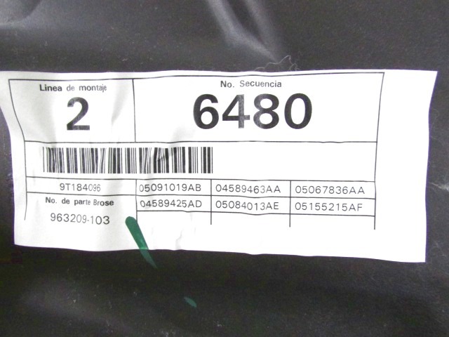 MEHANIZEM DVIGA ZADNJIH STEKEL  OEM N. 04589463AA ORIGINAL REZERVNI DEL DODGE JOURNEY (2008 - 2011) DIESEL LETNIK 2008