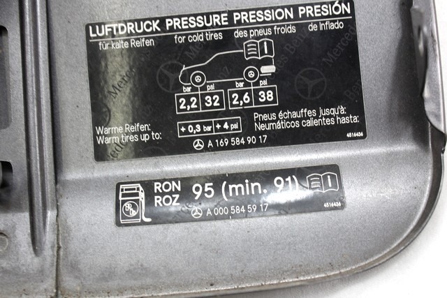 LOPUTA GORIVA OEM N. A1697500106 ORIGINAL REZERVNI DEL MERCEDES CLASSE A W169 5P C169 3P R (05/2008 - 2012) BENZINA LETNIK 2010