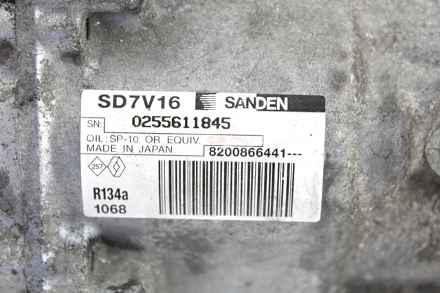 KOMPRESOR KLIME  OEM N. 8200866441 ORIGINAL REZERVNI DEL DACIA SANDERO MK1 (2008 - 2012) BENZINA/GPL LETNIK 2009