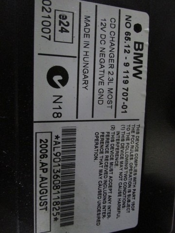CD POLNILNIK OEM N. 65129119707 ORIGINAL REZERVNI DEL BMW SERIE 3 BER/SW/COUPE/CABRIO E90/E91/E92/E93 (2005 -2009) DIESEL LETNIK 2006