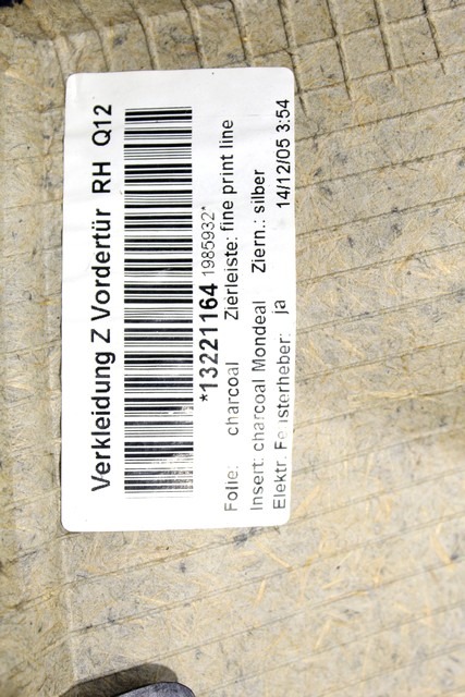 NOTRANJA OBLOGA SPREDNJIH VRAT OEM N. PNADPOPASTRAHA04SW5P ORIGINAL REZERVNI DEL OPEL ASTRA H A04 L48,L08,L35,L67 5P/3P/SW (2004 - 2007) DIESEL LETNIK 2006