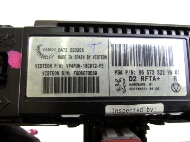 KONTROLNA ENOTA KLIMATSKE NAPRAVE / AVTOMATSKA KLIMATSKA NAPRAVA OEM N. 96573322YW ORIGINAL REZERVNI DEL PEUGEOT 407 6C 6D 6E BER/SW (2004 - 06/2008) DIESEL LETNIK 2005