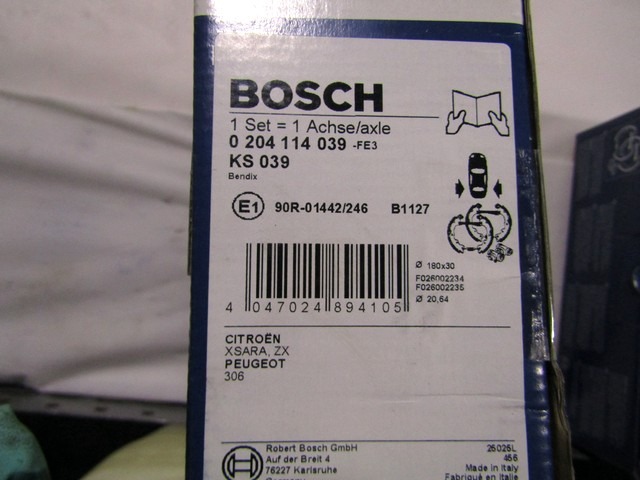 0204114039 KIT GANASCE FRENO A TAMBURO POSTERIORE BOSCH SUPER PRO PEUGEOT 306 1.9 D 5P RICAMBIO NUOVO