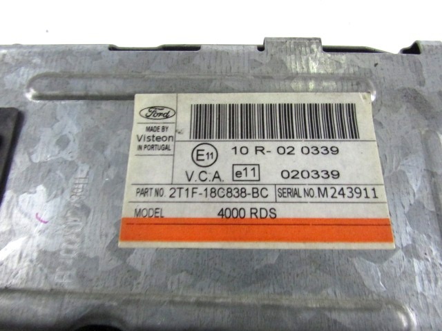 RADIO CD / OJACEVALNIK / IMETNIK HIFI OEM N. 2T1F-18C838-BC ORIGINAL REZERVNI DEL FORD TRANSIT CONNECT/TOURNEO MK1 P65 P70 P80 (2002 - 2012) DIESEL LETNIK 2006