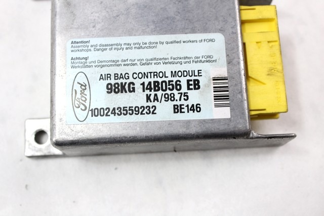 RACUNALNIK AIRBAG OEM N. 98KG-14B056-EB ORIGINAL REZERVNI DEL FORD KA / SPORTKA / STREETKA RB MK1 (1996 - 08/2008) BENZINA LETNIK 1999