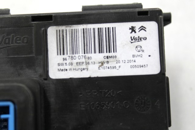 KONTROLNA ENOTA KLIMATSKE NAPRAVE / AVTOMATSKA KLIMATSKA NAPRAVA OEM N. 9678007680 ORIGINAL REZERVNI DEL CITROEN C4 CACTUS (2014 - 2018)DIESEL LETNIK 2015