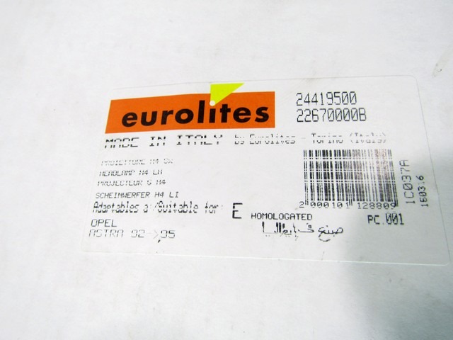 SPREDNJI LEVI ZAROMETI  OEM N. 24419500 ORIGINAL REZERVNI DEL OPEL ASTRA F T92 56 57 5P/3P/SW (1991 - 1998) BENZINA LETNIK 1995