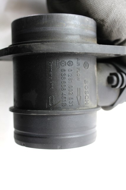 MERILNIK PRETOKA ZRAKA / MERILNIK MASE ZRAKA OEM N. 038906461B ORIGINAL REZERVNI DEL VOLKSWAGEN POLO 9N R (2005 - 10/2009) DIESEL LETNIK 2009