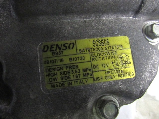 KOMPRESOR KLIME  OEM N. 51747318 ORIGINAL REZERVNI DEL FIAT PANDA 169 (2003 - 08/2009) BENZINA LETNIK 2008