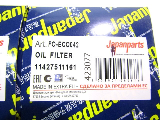 FO-ECO042 FILTRO OLIO JAPANPARTS BMW 545I E60 4.4 B 245 KW RICAMBIO NUOVO