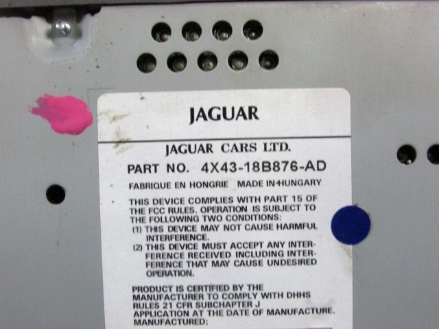 RADIO CD / OJACEVALNIK / IMETNIK HIFI OEM N. 4X43-18B876-AD ORIGINAL REZERVNI DEL JAGUAR X-TYPE X400 MK1 R BER/SW (2005 - 2009)DIESEL LETNIK 2006