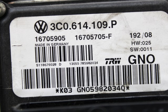 ABS AGREGAT S PUMPO OEM N. 3C0614109P ORIGINAL REZERVNI DEL VOLKSWAGEN PASSAT B6 3C2 3C5 BER/SW (2005 - 09/2010)  DIESEL LETNIK 2008