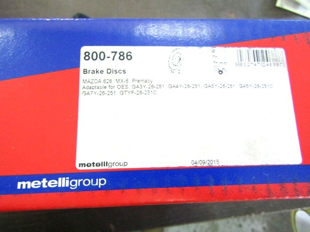 ZADNJI ZAVORNI DISKI OEM N. GA7Y-26-251 ORIGINAL REZERVNI DEL MAZDA PREMACY CP (1999 - 2005)DIESEL LETNIK 2000