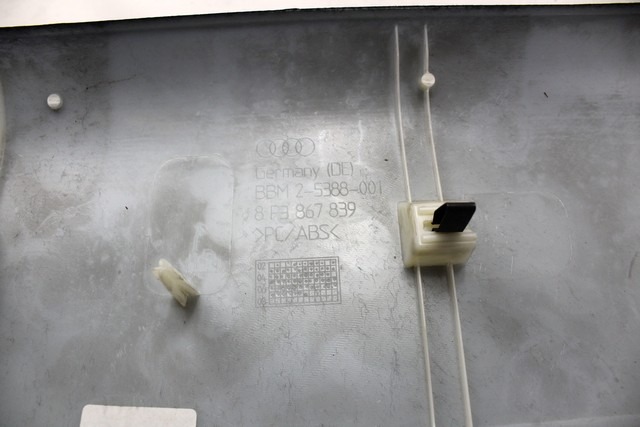 8P3867839 RIVESTIMENTO POSTERIORE TETTO AUDI A3 2.0 D 125KW 5M 3P (2007) RICAMBIO USATO 