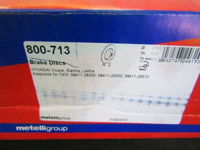 ZADNJI ZAVORNI DISKI OEM N. 58411-28300 ORIGINAL REZERVNI DEL HYUNDAI COUPE RD MK1 (1996 - 2001)BENZINA LETNIK 1996