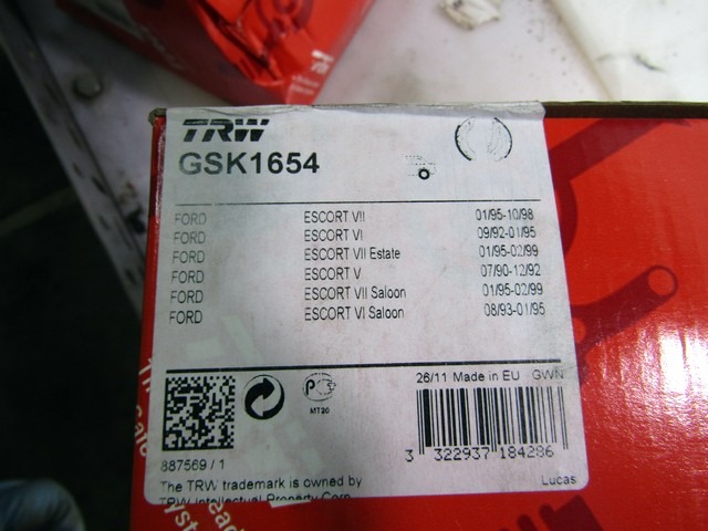 GSK1654 KIT GANASCE PER FRENO A TAMBURO POSTERIORI CON PISTONCINI FORD ESCORT 1.3 B 44 KW 5P RICAMBIO NUOVO