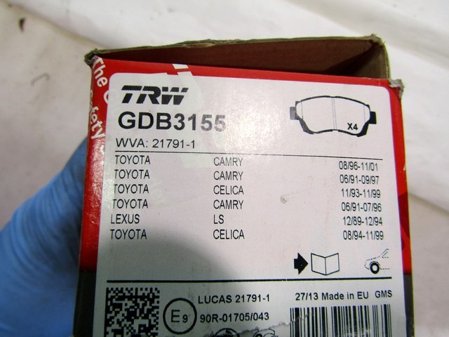 GDB3155 KIT PASTIGLIE FRENO ANTERIORI TRW TOYOTA COROLLA 1.4 16V 71KW RICAMBIO NUOVO