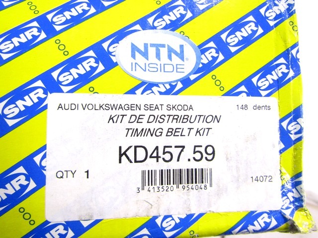 KD457.59 KIT CINGHIA DENTATA DISTRIBUZIONE CON PULEGGIA SNR VOLKSWAGEN GOLF VI GTI 2.0 173 KW RICAMBIO NUOVO