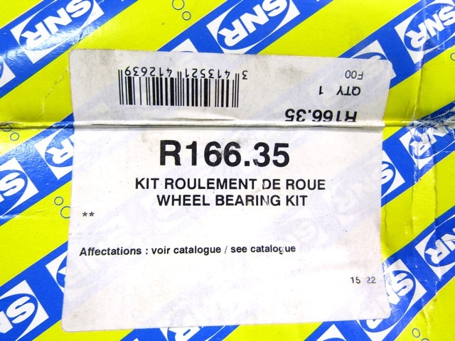 R166.35 CUSCINETTO MOZZO RUOTA POSTERIORE SNR PEUGEOT 3008 2.0 BLUEHDI 100 KW RICAMBIO NUOVO
