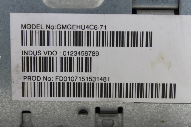 REZERVNI DELI, RADIJSKO-NAVIGACIJSKE NAPRAVE OEM N. 13262747 ORIGINAL REZERVNI DEL OPEL ASTRA H A04 L48 L08 L35 L67 R 5P/3P/SW (2007 - 2010) BENZINA LETNIK 2007