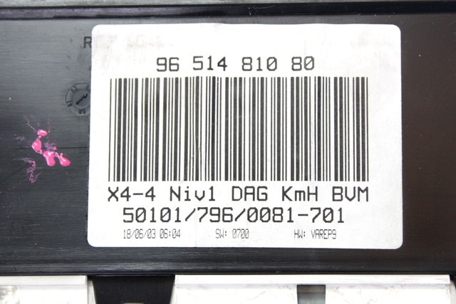 KILOMETER STEVEC OEM N. 9651481080 ORIGINAL REZERVNI DEL CITROEN C5 DC DE MK1 SW (2000 - 2004) BENZINA LETNIK 2003