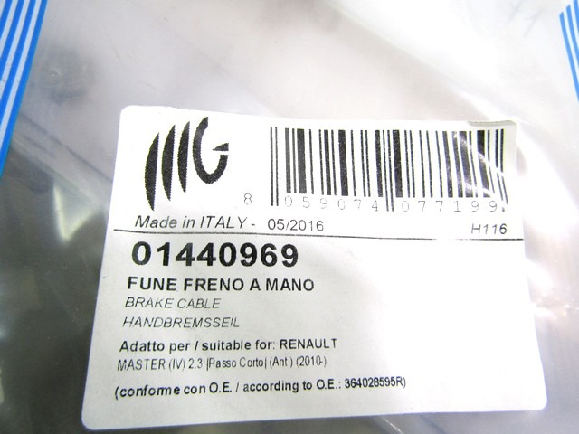 OEM N. 364028595R ORIGINAL REZERVNI DEL RENAULT MASTER JV FV EV HV UV MK3 (DAL 2010)DIESEL LETNIK 2011