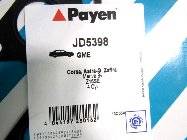 JD5398 GUARNIZIONE COLLETTORE ASPIRAZIONE PAYEN OPEL MERIVA 1.6 64 KW RICAMBIO NUOVO