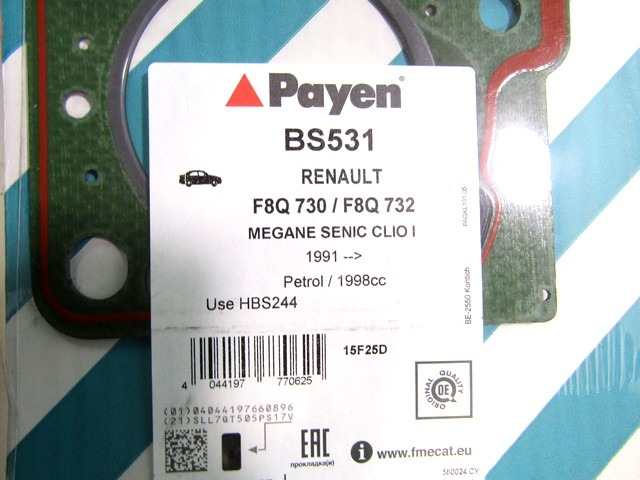 BS531 GUARNIZIONE TESTATA PAYEN RENAULT CLIO 1.9 D 47 KW RICAMBIO NUOVO