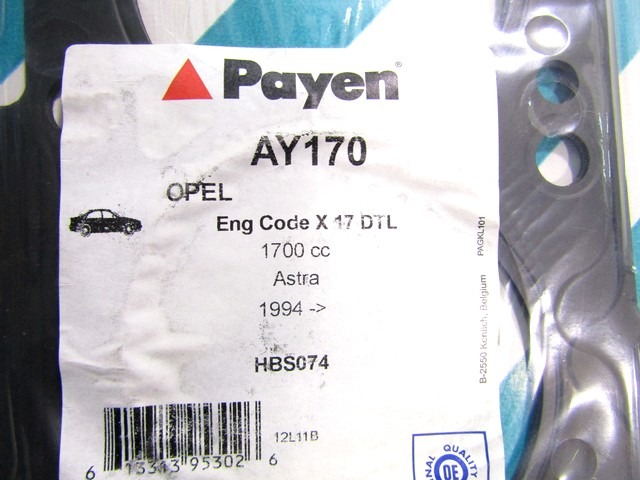AY170 GUARNIZIONE TESTATA PAYEN OPEL ASTRA 1.7 TD 50 KW RICAMBIO NUOVO