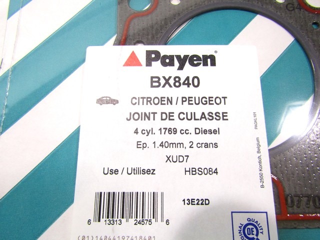 BX840 GUARNIZIONE TESTATA PAYEN CITROEN BX 1.8 D 43 KW RICAMBIO NUOVO