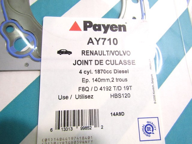 AY710 GUARNIZIONE TESTATA PAYEN VOLVO V40 1.9 TD 66 KW RICAMBIO NUOVO