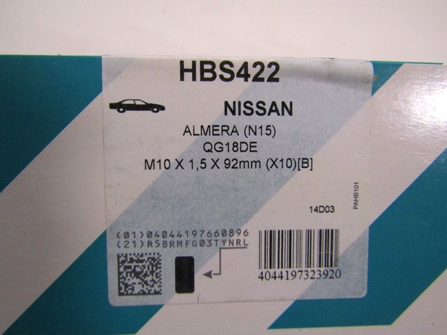 HBS422 SET VITI TESTATA MOTORE PAYEN NISSAN PRIMERA P12E 1.6 B 78 KW RICAMBIO NUOVO