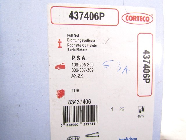 437406P KIT COMPLETO GUARNIZIONI MOTORE CORTECO XSARA BREAK 1.4 I 55 KW RICAMBIO NUOVO