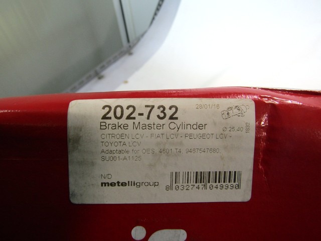 ZAVORNI CILINDER OEM N. 9467547680 ORIGINAL REZERVNI DEL FIAT SCUDO 270 MK2 (2007 - 2016) DIESEL LETNIK 2010