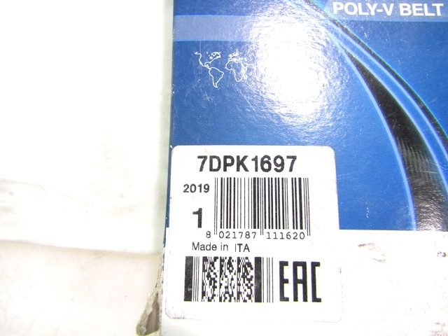 7DPK1697 CINGHIA SERVIZI POLY-V DAYCO BMW 535D F11 3.0 D 230KW RICAMBIO NUOVO