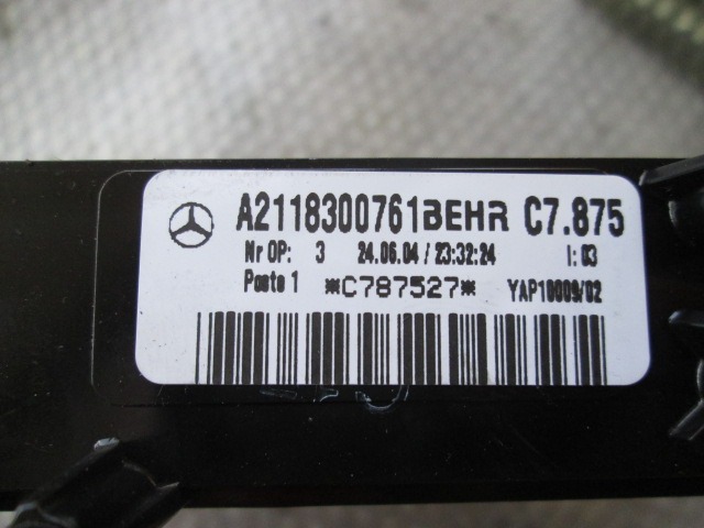 HLADILNIK ZA GRETJE OEM N. A2118300761 ORIGINAL REZERVNI DEL MERCEDES CLASSE E W211 S211 BER/SW (03/2002 - 05/2006) DIESEL LETNIK 2004