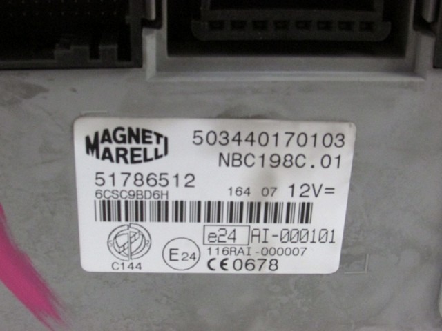 KOMPLET ODKLEPANJE IN VZIG  OEM N. 22544 KIT ACCENSIONE AVVIAMENTO ORIGINAL REZERVNI DEL FIAT BRAVO 198 (02/2007 - 2010) DIESEL LETNIK 2007
