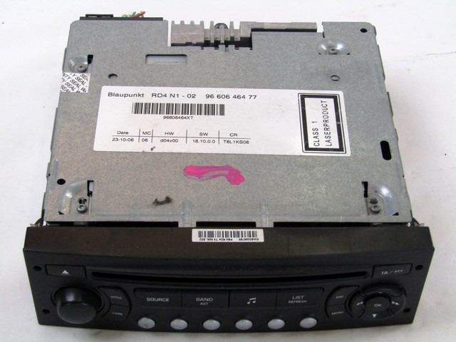 RADIO CD / OJACEVALNIK / IMETNIK HIFI OEM N. 9660646477 ORIGINAL REZERVNI DEL PEUGEOT 307 3A/B/C/E/H BER/SW/CABRIO (2001 - 2009) BENZINA/GPL LETNIK 2007