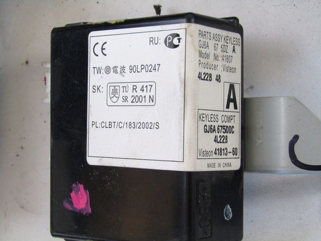 KOMPLET ODKLEPANJE IN VZIG  OEM N. 16683 KIT ACCENSIONE AVVIAMENTO ORIGINAL REZERVNI DEL MAZDA 6 GG GY (2003-2008) DIESEL LETNIK 2005
