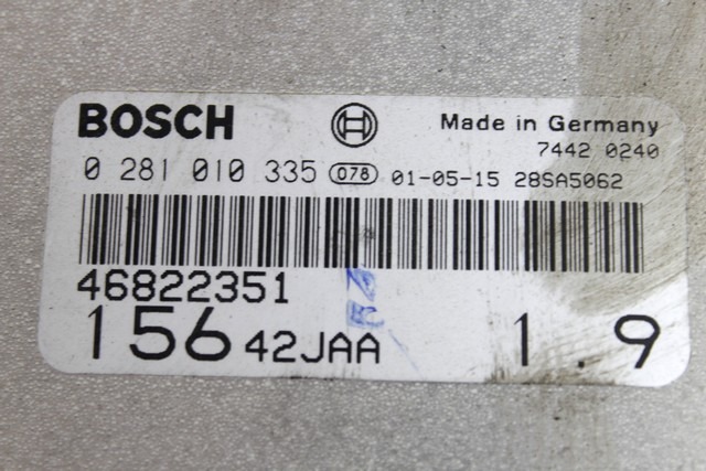 OSNOVNA KRMILNA ENOTA DDE / MODUL ZA VBRIZGAVANJE OEM N. 46822351 ORIGINAL REZERVNI DEL ALFA ROMEO 156 932 BER/SW (2000 - 2003)DIESEL LETNIK 2002