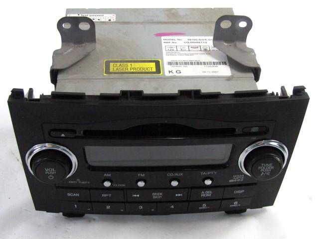RADIO CD / OJACEVALNIK / IMETNIK HIFI OEM N. 39100-SWA-G102 ORIGINAL REZERVNI DEL HONDA CRV RD MK3 (2006 -2012)DIESEL LETNIK 2007