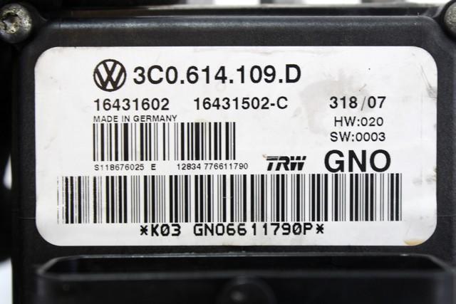 ABS AGREGAT S PUMPO OEM N. 3C0614109D ORIGINAL REZERVNI DEL VOLKSWAGEN PASSAT B6 3C2 3C5 BER/SW (2005 - 09/2010)  DIESEL LETNIK 2008