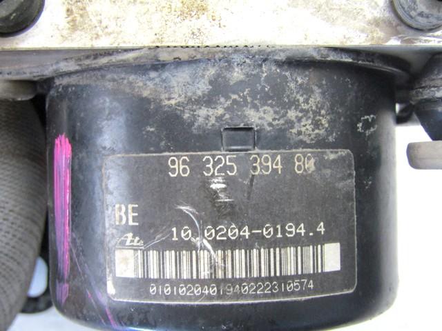 ABS AGREGAT S PUMPO OEM N. 9632539480 ORIGINAL REZERVNI DEL PEUGEOT 206 / 206 CC 2A/C 2D 2E/K (1998 - 2003) BENZINA LETNIK 2002