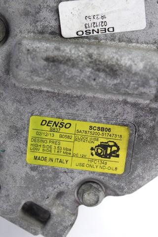 KOMPRESOR KLIME  OEM N. 51747318 ORIGINAL REZERVNI DEL FIAT 500 CINQUECENTO 312 MK3 (2007 - 2015) BENZINA LETNIK 2014