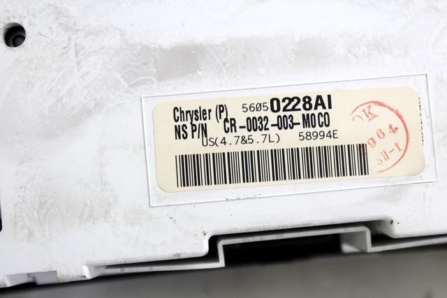 KILOMETER STEVEC OEM N. 56050228AI ORIGINAL REZERVNI DEL JEEP GRAND CHEROKEE WH WK MK3 (05/2005-08/2008) BENZINA LETNIK 2005