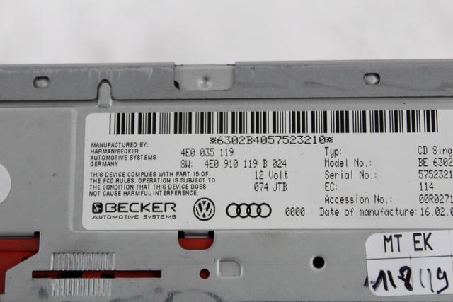 CD POLNILNIK OEM N. 4E0035119 ORIGINAL REZERVNI DEL AUDI A8 MK2 D3/4E (2002 - 2009)BENZINA LETNIK 2005